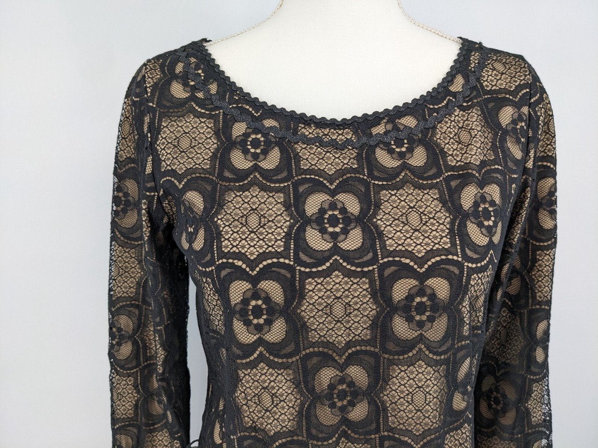 Max Studio Women's Black Lace Overlay Cocktail Dress Size Small Max Studio Women's Black Lace Overlay Cocktail Dress Size Small