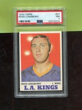 ROSS LONSBERRY LOS ANGELES KINGS 1970 TOPPS NHL CARD #37 PSA 7