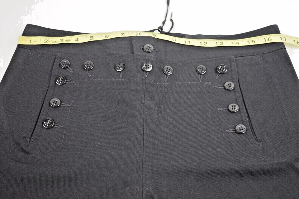 Винтажные темно-синий выпуск брюки W34 L28 1982 черный кнопка спереди регулируемый галстук jnco - Изображение 4 из 4