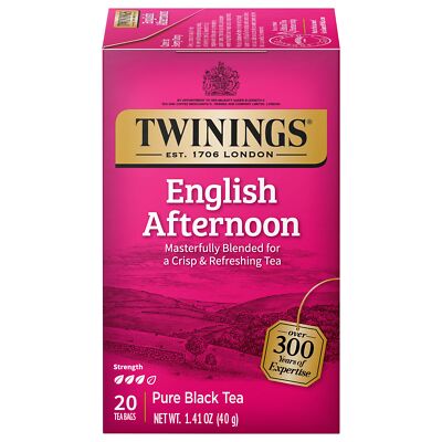 Twinings English Afternoon Tea Bags Individually Wrapped 20 Count Pack of 6