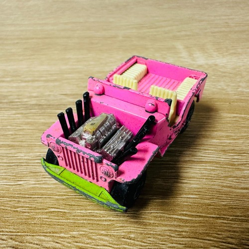 No 2 Jeep Hot Rod Pink Green 1972 Matchbox Superfast - Picture 2 of 15
