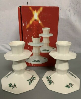Christmas Candleholders NIKKO JAPAN Christmastime Holly Berry