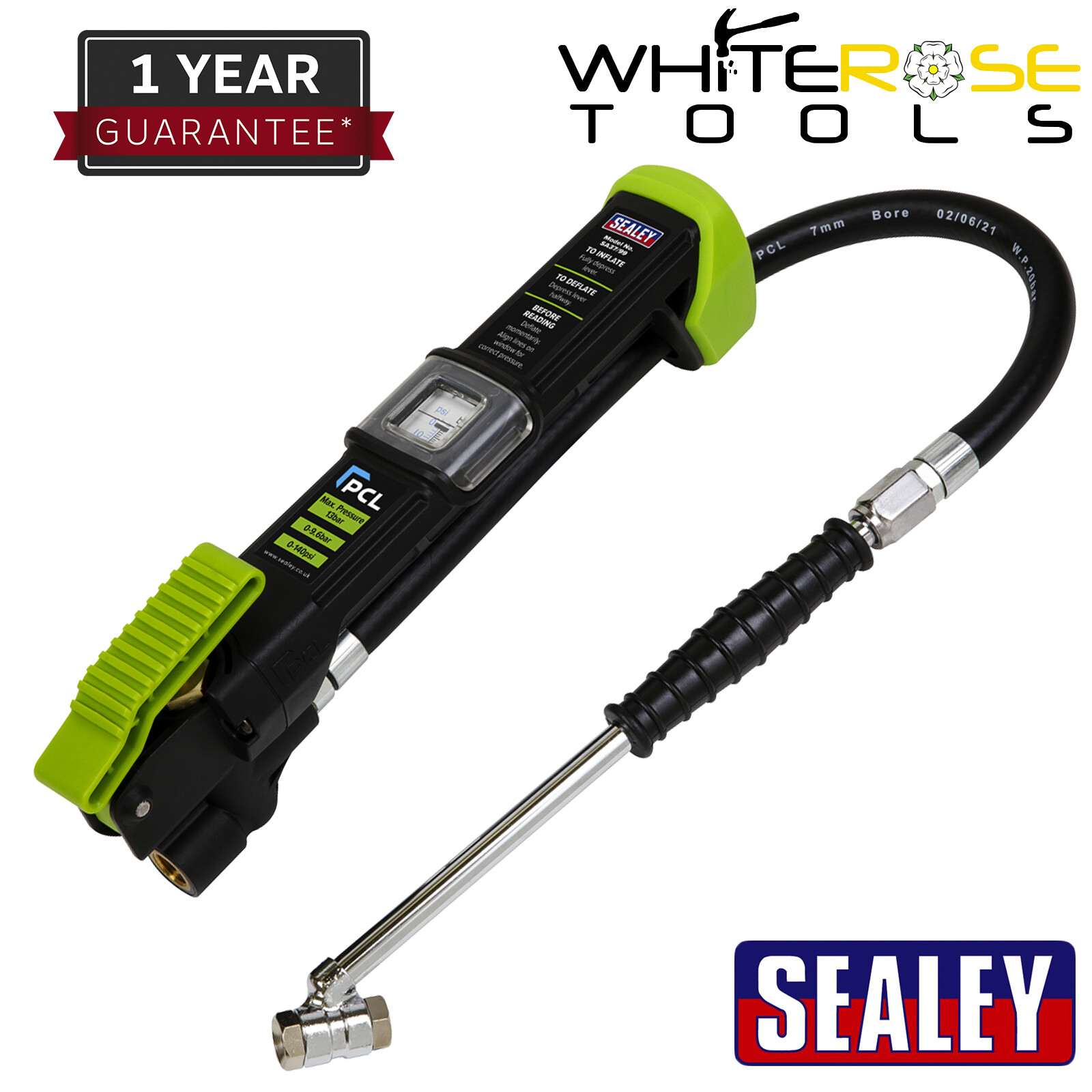 Inflador de neumáticos Sealey Airlite Eco conector de sujeción doble