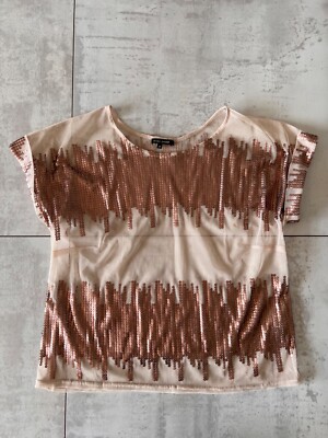 River Island Sequin Mesh Top River Island Floral Sequin Mesh Top