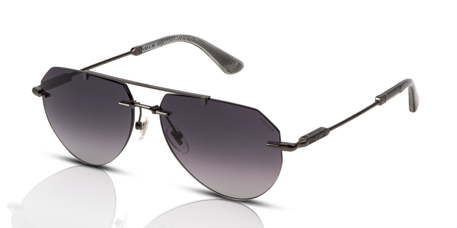 Police Horizon 11 SPLN42 568K Shiny Gunmetal/Smoke Gradient Sunglasses