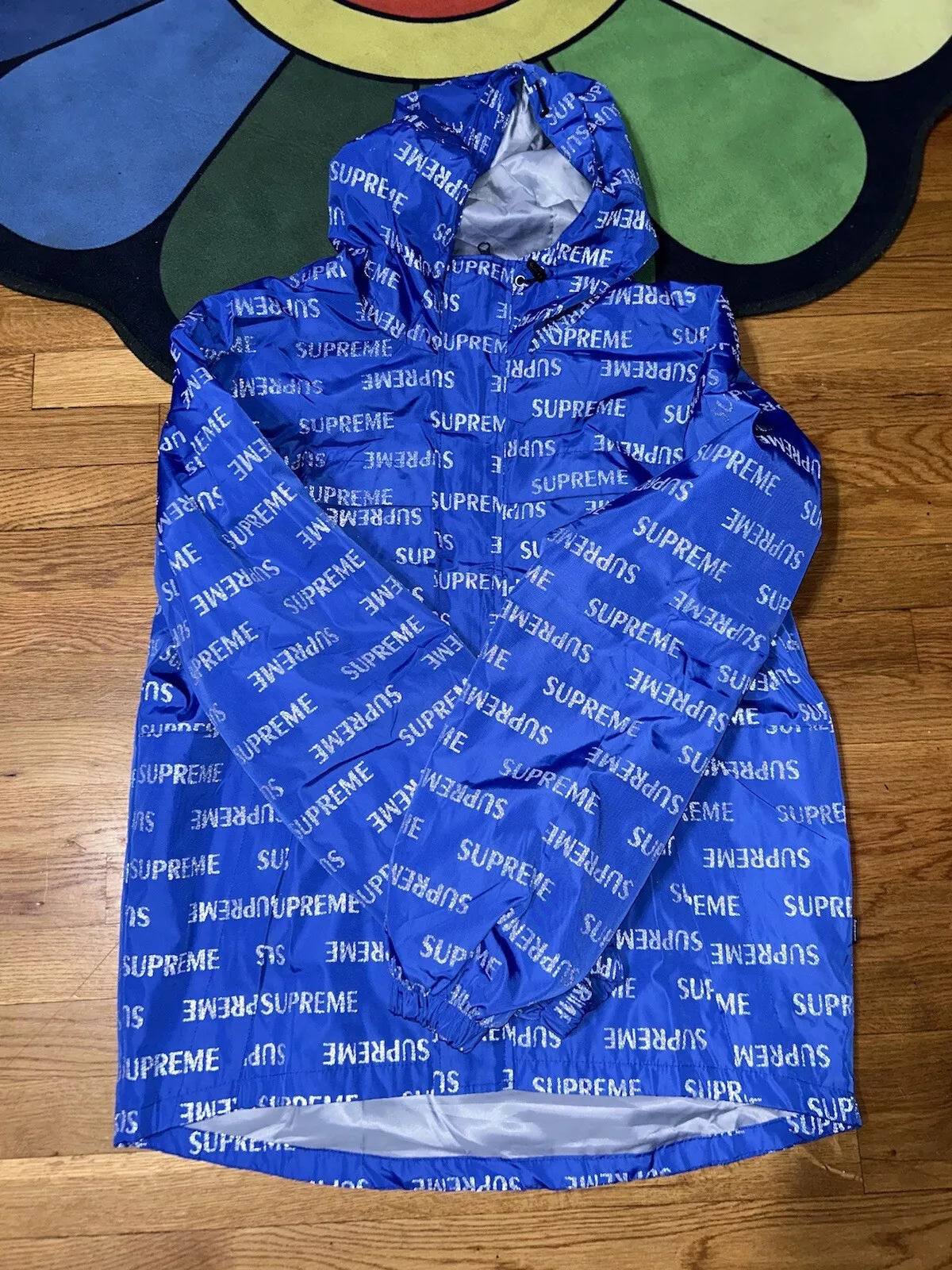 Veste authentique Supreme 3M en couture ruban adhésif répété bleu FW 16 taille XL
