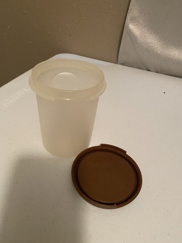Vintage Tupperware 1606-30 Modular Mates 15oz Container w/ Brown 1607-5 Lid Seal - Picture 3 of 4