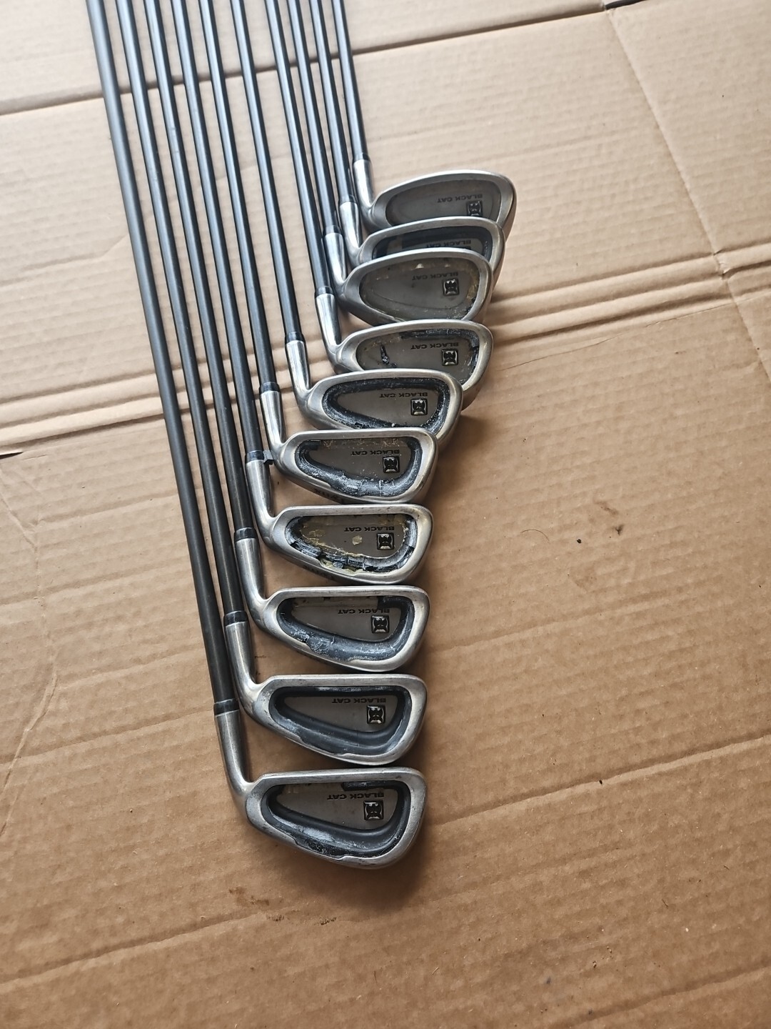 RH LYNX BLACK CAT 3P,S,D IRON SET STIFF GRAPHITE GOLF CLUBS 10 Total