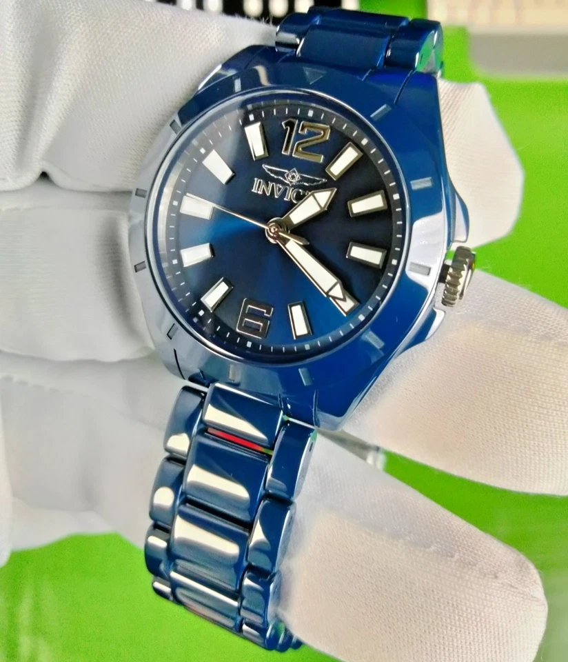Invicta Ceramics Blue Lady Watch 47335 Brass Dial Ceramic Case & Bracelet WR30M - image 2 of 4