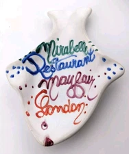 Vintage Mirabelle Restaurant Mayfair London UK Fish Shaped 6” Ceramic Ashtray