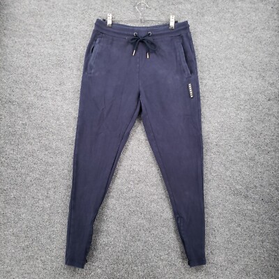 Youngla Jogger Pants Mens M Medium Blue Ankle Zip Activewear Pull On Stretch