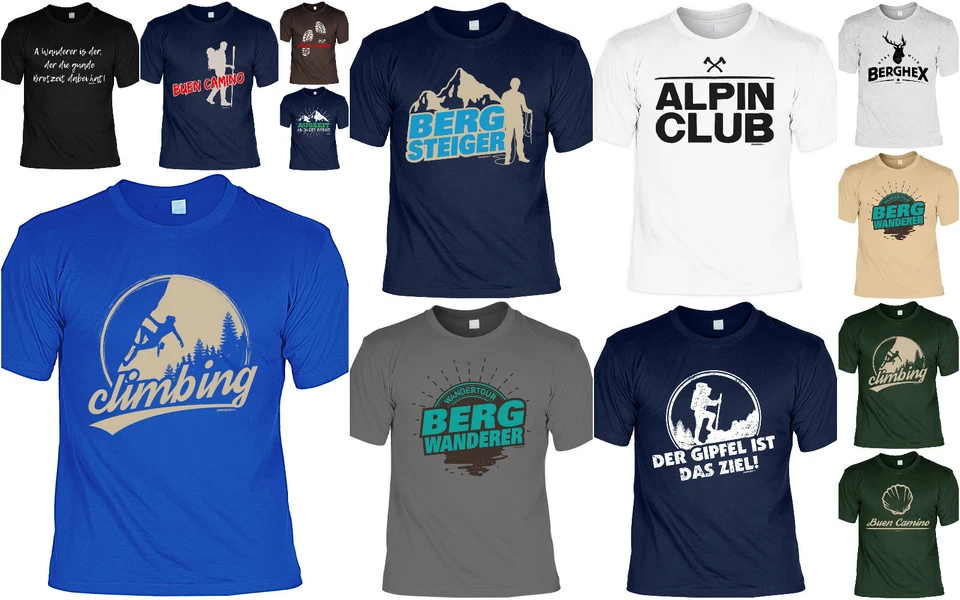 MARKENLOS Bergsteiger T-Shirt - Sprüche Berge Wandern - Bergsteiger Ausrüstung Klettern