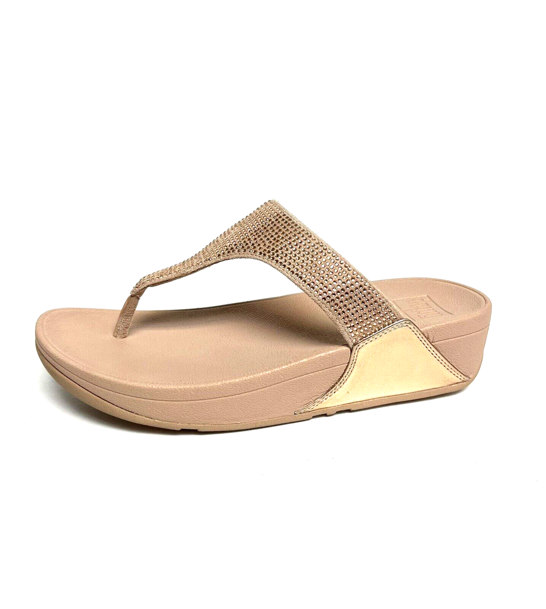 Fitflop Womens Lulu Crystal Embellished Sandal Rose Gold Size M