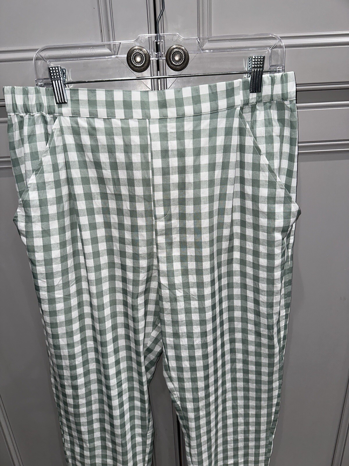 Hunter Bell NY Bridget Pants In Green Gingham Size Large 