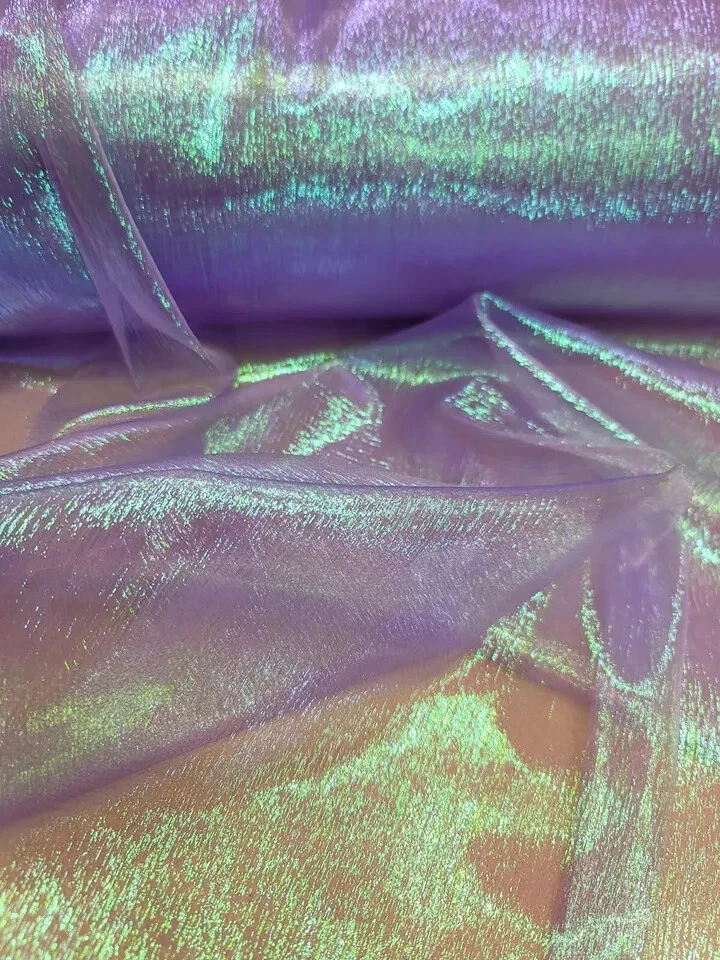 "Tecido de organza iridescente lavanda - 54"" de largura - vendido por jarda" - Imagem 2 de 4