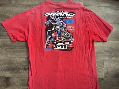 Vintage T-shirt BMX ABA grand Nationals GP Bicycle 2001 Men's XL Red Faded Y2K