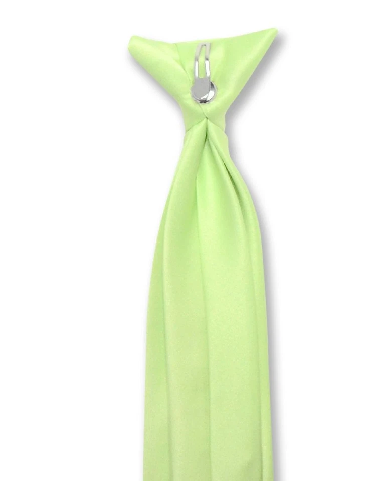Corbata de cuello Vesuvio Napoli para niños color VERDE LIMA liso corbata de cuello juvenil Foto 3 de 3