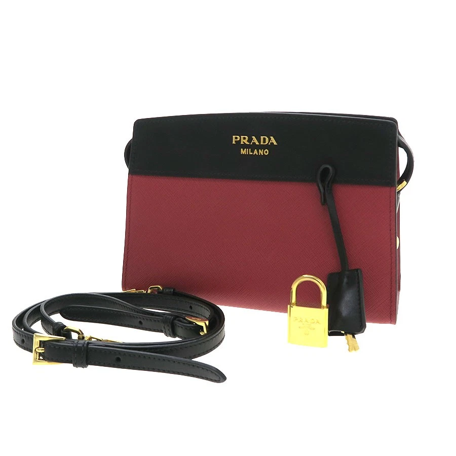 Prada — Prada Esplanade Shoulder 1BH043 Leather Black Shoulder Bag #SAB15550