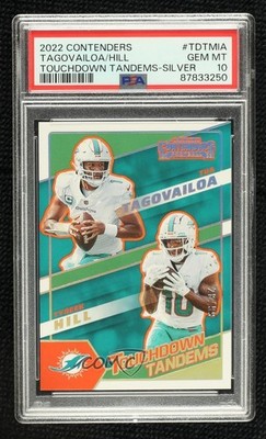 2022 Contenders Silver 28/99 Tua Tagovailoa Tyreek Hill PSA 10 GEM MT 0t2e