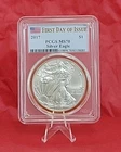 2017 $1 American Silver Eagle PCGS MS70 First Day Of Issue Toning