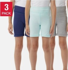 32 Degrees Cool 3 Pack Girls Bike Shorts Size 5 Aqua Gray Navy Blue Basics NWT