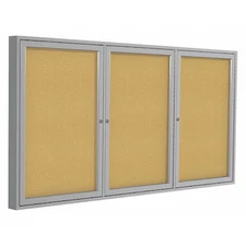 Ghent Pa33672k Enclosed Cork Bulletin Board 36X72", 3 Door