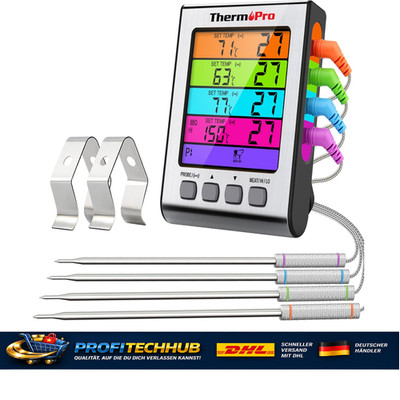 Digitales Grill-Thermometer 4 Sonden ThermoPro TP17H