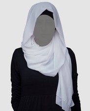 Verona Women's White Lightweight Chiffon Hijab Scarf One Size
