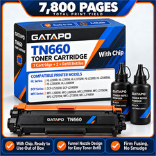 TN660 Toner Cartridges Refillable Compatible for TN-660 MFC-L2700DW HL-L2380DW