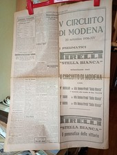 V CIRCUITO DI MODENA 1936-T. NUVOLARI  Alfa Romeo-Scuderia Ferrari-Giornale 1936