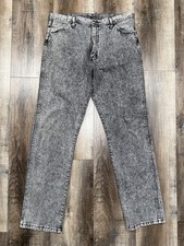 Vintage 80s Wrangler Cowboy Cut Jean Acid Wash Denim Size 36x35 13MWZBF USA Made
