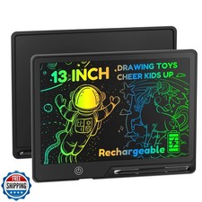 POPERFUN 13 Inch LCD Writing Tablet for Kids, Rechargeable Erasab