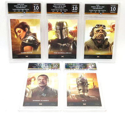 2023 TOPPS STAR WARS NEXUS WAVE 2 SET 10 MANDALORIAN SET OF 5 ALL GET GRADED 1O