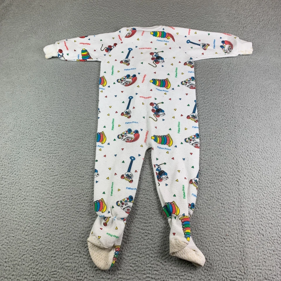 Pijama Fisher Price vintage talla 4T ropa para niños juguetes estampado calzado para dormir con pies Foto 2 de 4