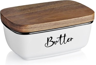 Butter Dish with Lid, ALELION Large Ceramic Butter Dish for Countertop, Butter K
