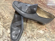 Bruno Magli Loafers Mens 9 1/2 US Gray Leather Slip-On Shoe Italy Heritage Posh