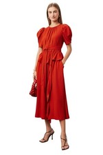 Ulla Johnson Marion Puss Sleeve Crepe Dress in 4 Womens Midi