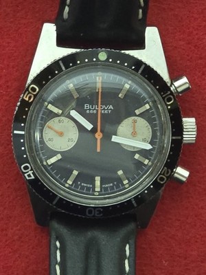 Vintage Bulova Chronograph Devil Diver 666 Ft. Valjoux 7733 Manual CHRONO