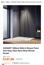 Walk-in Shower Enclosure Wet Room Screen & 8mm Easy Clean Glass Panel New in box