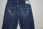 True Religion Skinny Jeans Size 27 Rhinestone Horseshoe Pockets Dark Wash Blue — photo 1