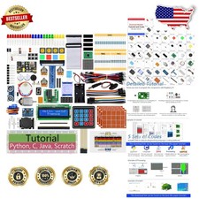 Raspberry Pi 5 4 B 3 B Kit: 223 Pcs, 128 Projects, 4GB RAM, Python/C/Java Tu...