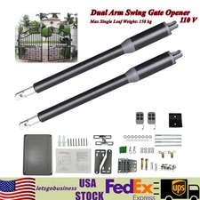 Electric Arm Dual Swing Gate Opener Automatic Heavy Duty Kit w/ Remote 650lbs