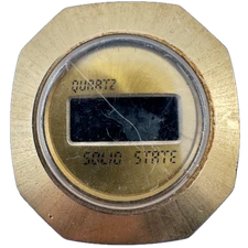 Vintage Unbranded Hexagon Solid State Men's Digital LED Wristwatch Gold Tone