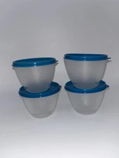 New TUPPERWARE Refrigerator Bowls Stacking Container Set of 4 - 14oz Each