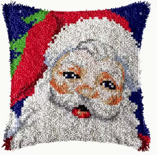 *AUSVERKAUF* Knüpfkissen Set 43x43 Weihnachtsmann Santa Claus Handarbeit Kissen