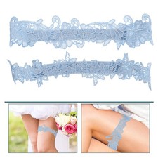 Bride to Be Decorations Lace Bridal Garter Leg Band Sky Blue Wedding
