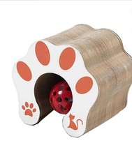 Magic Organ Cat Interactive Scratcher Cardboard with Bell Ball, Indoor Toy 1pc
