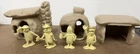 MARX Flintstone's Playset 3 buildings and 4 figures