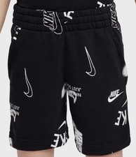  45 Nike Sportswear Club Big Kids' French Terry Printed Shorts Size XL