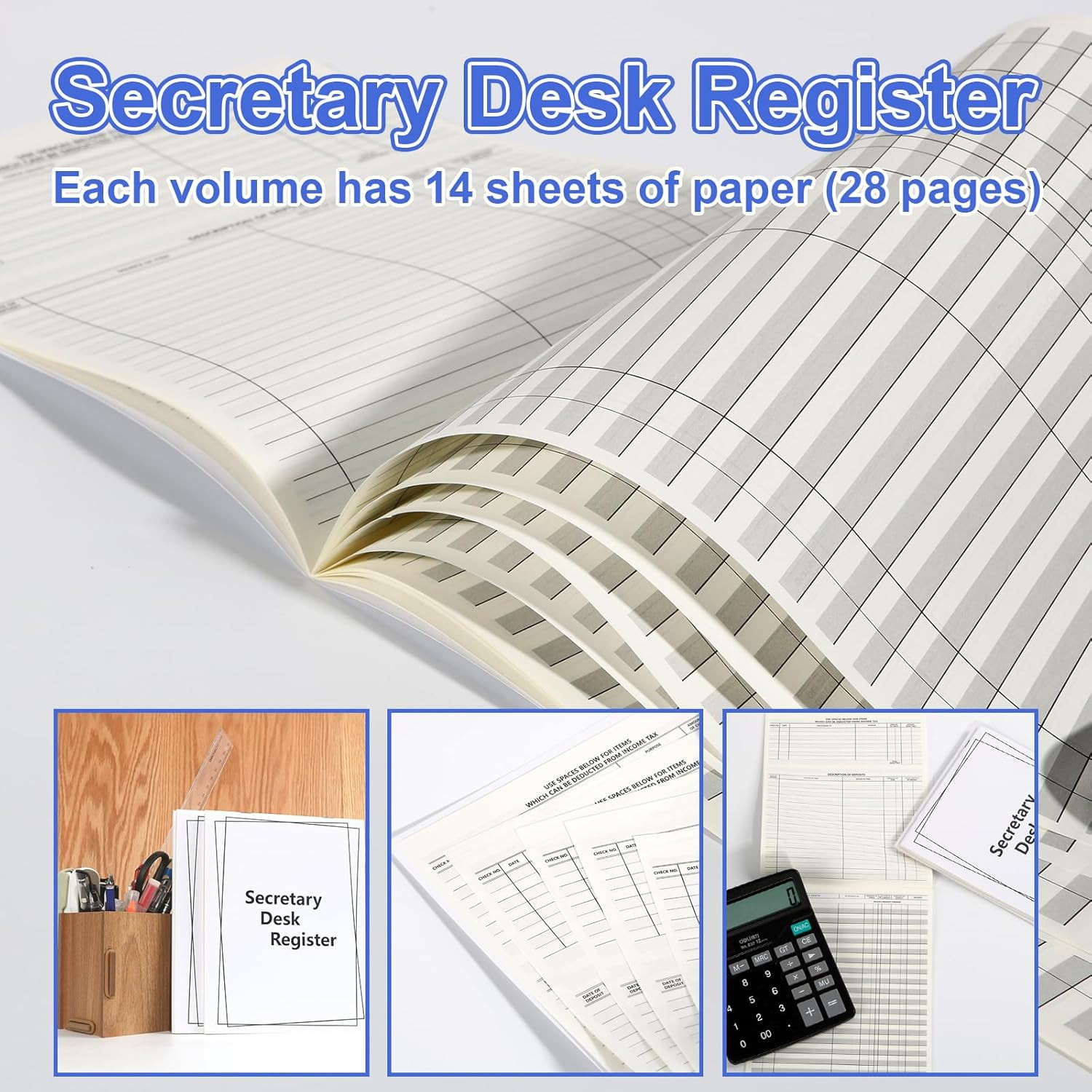 как выглядит 5 Pieces Checkbook Transaction Register 6.4 8.25Inch Secretary Deskbook Check фото